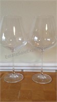 Two extra large wine glasses 10" x 5"