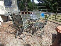 Patio Bistro Set Table & 4 Chairs