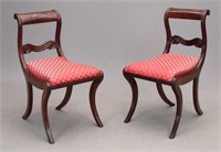 Pair 19th c. Boston Classical Chairs
