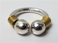 Sterling Silver Ball w/ Brass Accents
