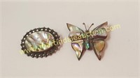 Sterling Silver Abalone Brooches