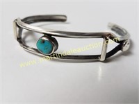 Sterling Southwest Turquoise Cuff - Open Bar