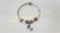 Sterling Silver Pandora Bracelet & Charms