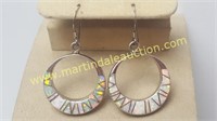 Sterling Silver Opal Hoop/Dangle Earrings