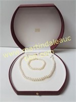 Pearl Necklace & Bracelet Set - 14k Gold Clasp