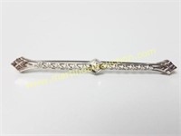 Vintage 14K Gold Diamond Brooch/Pin w/ C-Clasp