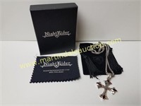 Night Rider Necklace & Garnet Cross Pendant