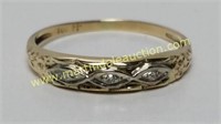 Vintage 14K Diamond Floral Ring