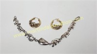 Noah's Arc Themed Sterling Bracelet & Earrings