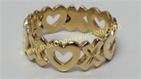 James Avery 14K Gold "X & O Heart" Ring