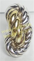 Sterling Silver & Gold Tone Knotted Ring