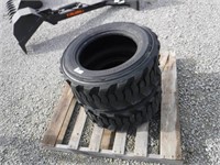 (2) NEW RECAP XTRA-WALL 10X16.5 SKID STEER TIRES