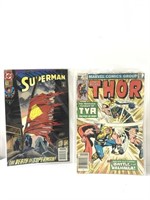 Superman and Thor comics
