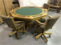 Exquisitely maintained game table w/4 chairs.