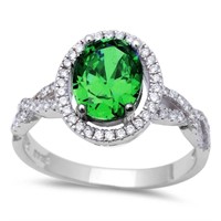 Oval 2.10 ct Emerald Infinity Ring