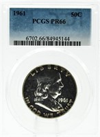 1961 PR66 Franklin Silver Half Dollar