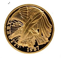 1987 US Mint Constitution 1/4 Oz. $5 Gold Piece