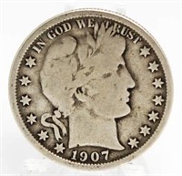 1907-O Barber Silver Half Dollar