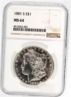 1881-S MS64 Morgan Silver Dollar