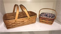 Longaberger two baskets one has an insert, (942)