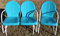 LOVELY BLUE METAL PORCH GLIDER LOVE SEAT  WITH