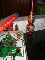 Christmas Glass Tree Top, Musical Bells, 4.5' Tree