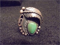 Vintage Navajo sterling feather ring