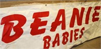 BEANIE BABIES ADVERTISING BANNER.  BRIGHT RED
