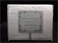 New 400 Count Hemstitch Queen Cotton Sheet Set