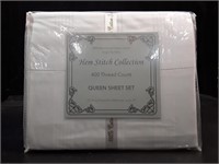 New 400 Count Hemstitch Queen Cotton Sheet Set