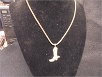 24" 925 Italy necklace w / sterling boot pendant