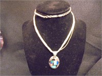 23" Sterling necklace w/ pendant