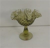 Green Hobnail Compote - Marked Fenton