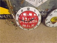 RARE Atkins Milk Clock-Double Bubble Glass