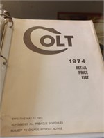 Vintage 1974 Colt Firearms Dealer Price List