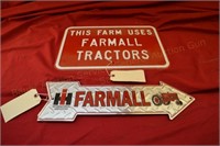 (2) Metal Farmall Signs