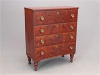 19th c. Paint Decorated Chest Of Drawers