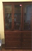 3 Drawer 3 shelf bookcase with glass doors