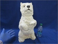 white plaster dog - 18in tall (made in usa)