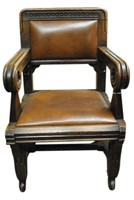Tom Glavines Leather Church Chair