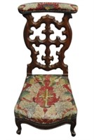 Tom Glavines Antique Needlepoint Prayer Chair
