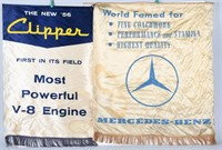 2-AUTO ADVERTISING BANNERS, PACKARD & MERCEDES