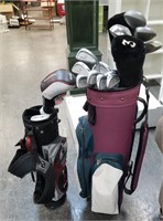 2 SETS OF GOLF CLUBS ADULT AND CHILDS W BAGS