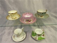 5 Tea Cup & Saucer Sets