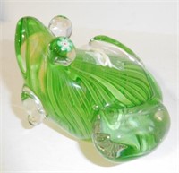 Lot #189 Figural art glass paperweight frog in