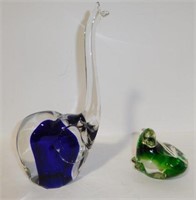 Lot #191 Art glass frog and art glass trumpeting