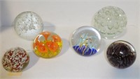 Lot #186 (6) Art glass paperweights