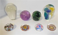 Lot #185 (8) Art glass paperweights