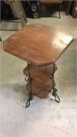 3 tier wood and metal table