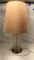 Glass Table Lamp with shade 33in tall round metal